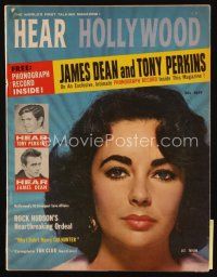 9s083 HEAR HOLLYWOOD magazine September 1957 Elizabeth Taylor, HEAR James Dean & Anthony Perkins!