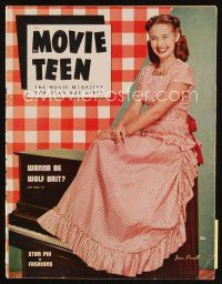 9s089 MOVIE TEEN vol 1 no 2 magazine August 1947 pretty Jane Powell seated on top of piano!