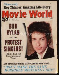 9s091 MOVIE WORLD magazine May 1966 Bob Dylan and the Protest Singers, special issue!