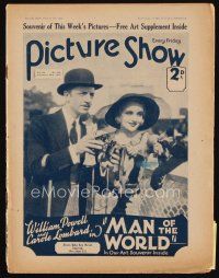 9s163 PICTURE SHOW English magazine Feb 20, 1932 William Powell & Carole Lombard, Man of the World