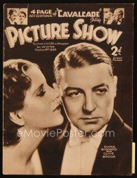 9s167 PICTURE SHOW English magazine October 14, 1933 Diana Wynyard & Clive Brook, villains article!