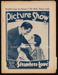 9s165 PICTURE SHOW English magazine Oct 15, 1932 Fredric March & Kay Francis in Strangers in Love!