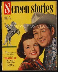 9s098 SCREEN STORIES magazine July 1950 Roy Rogers & Dale Evans in Trigger Jr.!