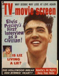 9s109 TV & MOVIE SCREEN magazine May 1960 Elvis Presley's first interview as a civilian!
