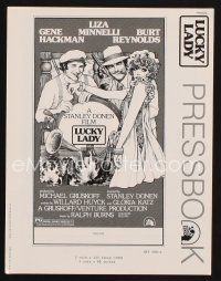 9s352 LUCKY LADY pressbook '75 art of Gene Hackman, Liza Minnelli & Burt Reynolds by Amsel!