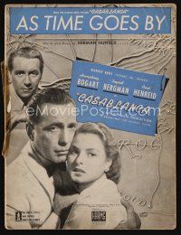 9s412 CASABLANCA sheet music '42 Humphrey Bogart, Ingrid Bergman, classic As Time Goes By!