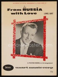 9s417 FROM RUSSIA WITH LOVE sheet music '64 James Bond title song featured by Lionel Bart!