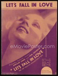 9s426 LET'S FALL IN LOVE sheet music '34 close up of Ann Sothern, Let's Fall In Love!