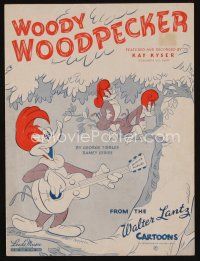 9s452 WOODY WOODPECKER sheet music '48 Walter Lantz cartoon, featured by Kay Kyser!