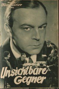 9s281 INVISIBLE OPPONENT Austrian program '33 Peter Lorre 2 years before his English language films