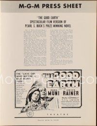 9s329 GOOD EARTH English pressbook R50s Asian Paul Muni & Luise Rainer, from Pearl S. Buck novel!