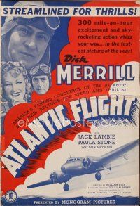 9s312 ATLANTIC FLIGHT pressbook '37 Dick Merril, holder of world round trip Atlantic flight record