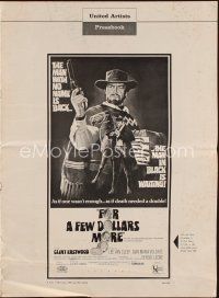 9s326 FOR A FEW DOLLARS MORE pressbook '67 Sergio Leone, Clint Eastwood, lots of cool images!