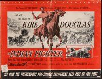 9s339 INDIAN FIGHTER pressbook '55 art of Kirk Douglas on horse & romancing Elsa Martinelli!