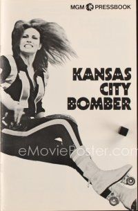 9s343 KANSAS CITY BOMBER pressbook '72 sexy roller derby Raquel Welch, the hottest thing on wheels!