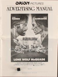 9s350 LONE WOLF McQUADE pressbook '83 face off art of Chuck Norris & David Carradine by CW Taylor!
