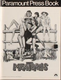 9s354 MEATBALLS pressbook '79 Ivan Reitman, artwork of Bill Murray & sexy babes by Morgan Kane!