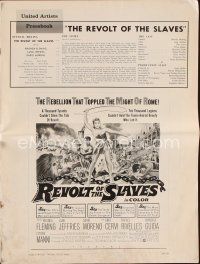 9s377 REVOLT OF THE SLAVES pressbook '61 sexy Rhonda Fleming put the torch to an empire of sin!