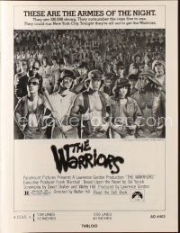 9s398 WARRIORS pressbook '79 Walter Hill, Jarvis artwork of the armies of the night!