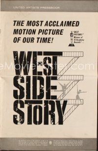 9s400 WEST SIDE STORY pressbook R63 Academy Award winning classic musical, wonderful art!