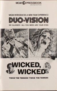 9s403 WICKED WICKED pressbook '73 twice the tension, twice the terror in DUO-VISION!