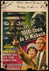 9t594 1000 EYES OF DR MABUSE Belgian '60 directed by Fritz Lang, Dawn Addams, Peter van Eyck!