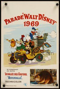 9t611 BEAVER VALLEY Belgian '69 Walt Disney cute image of beaver & art of Donald Duck & Mickey!
