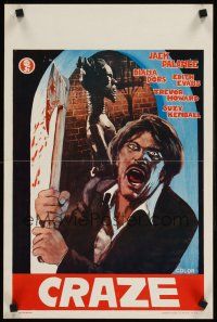 9t627 CRAZE Belgian '73 artwork of crazy Jack Palance w/bloody axe!