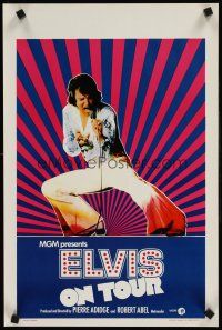 9t650 ELVIS ON TOUR Belgian '72 classic artwork of Elvis Presley singing into microphone!