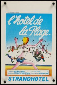 9t679 HOLIDAY HOTEL Belgian '78 Michel Lang's L'hotel de la plage, wacky sexy cartoon art!