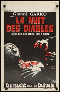 9t732 NIGHT OF THE DEVILS Belgian '72 La Notte Dei Diavoli, bloody art of woman attacked!