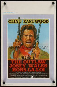 9t741 OUTLAW JOSEY WALES EnglishBelgian '76 cowboy Clint Eastwood, cool double-fisted artwork!