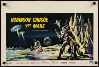 9t765 ROBINSON CRUSOE ON MARS Belgian '64 sci-fi art of Paul Mantee & his man Friday Victor Lundin