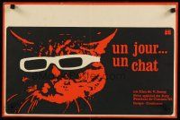 9t799 WHEN THE CAT COMES Belgian '63 cat wears glasses to block its special powers!
