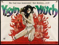 9t162 VIRGIN WITCH British quad '72 Ann Michelle, occult horror, sexy art of nearly naked girl!