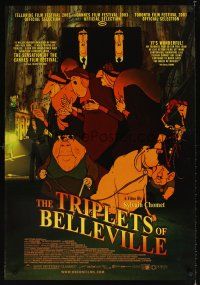 9t005 TRIPLETS OF BELLEVILLE Canadian 1sh '03 Les Triplettes de Bellville, great cartoon art!