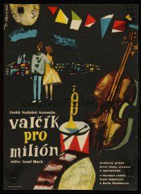 9t237 WALTZ FOR A MILLION Czech 11x16 '61 Valcik Pro Milion, Born art of couple & instruments!