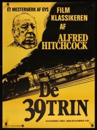 9t370 39 STEPS Danish R70s different artwork of director Alfred Hitchcock & train!