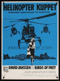 9t383 BIRDS OF PREY Danish '77 William A. Graham, art of helicopters chasing Elayne Heilveil!