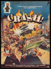 9t392 CRASH Danish '76 Charles Band, an occult object, a mass of twisted metal, cool art by Musso!
