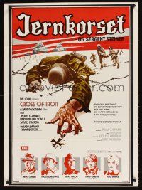 9t393 CROSS OF IRON Danish '77 Sam Peckinpah, art of fallen World War II Nazi soldier!