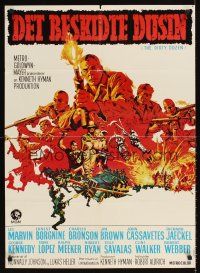 9t400 DIRTY DOZEN Danish '67 Charles Bronson, Jim Brown, Lee Marvin, cool battle scene art!