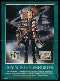 9t428 LAST STARFIGHTER Danish '84 Lance Guest, great sci-fi art by C.D. de Mar!