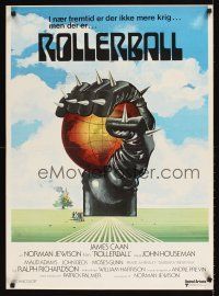 9t448 ROLLERBALL Danish '75 cool completely different artwork by Jouineau Bourduge!