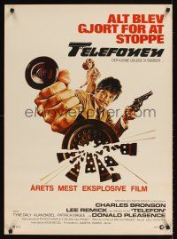 9t464 TELEFON Danish '78 great art, sexy Lee Remick, they'll do anything to stop Charles Bronson!