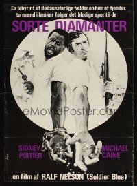 9t478 WILBY CONSPIRACY Danish '75 cool art of Sidney Poitier w/pistol & Michael Caine with rifle!