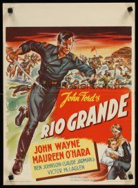 9t020 RIO GRANDE Dutch '50 artwork of John Wayne running with sword, directed by John Ford!