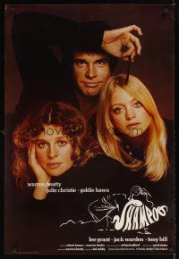 9t166 SHAMPOO English 1sh '75 best close up of Warren Beatty, Julie Christie & Goldie Hawn!