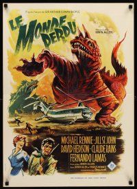 9t583 LOST WORLD French 23x32 '60 different art of dinosaur monsters in the Amazon Jungle!