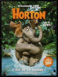 9t526 HORTON HEARS A WHO! advance French 15x21 '08 Dr. Seuss, Jim Carrey, Steve Carell!